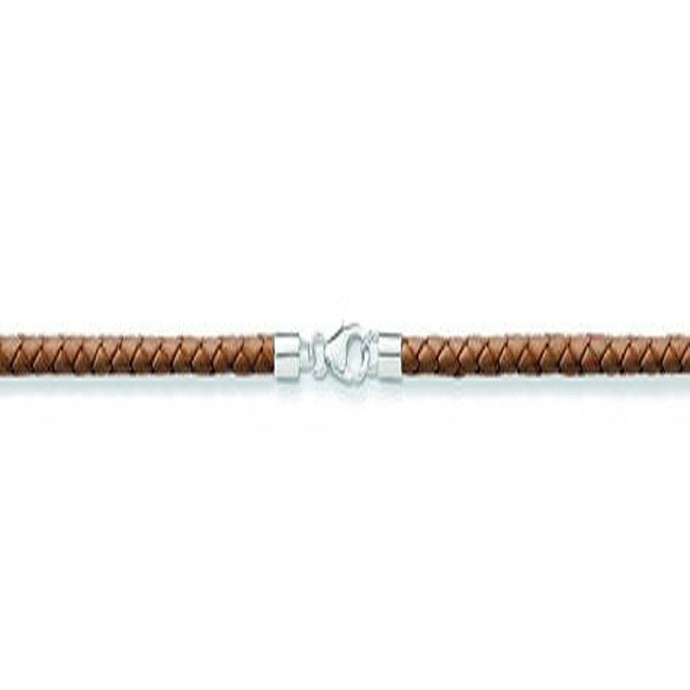 Tan Leather Braided Necklace