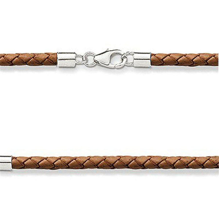 Tan Leather Braided Necklace