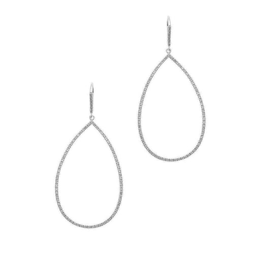 Teardrop Diamond Hoop Earrings-Liven Co-Swag Designer Jewelry