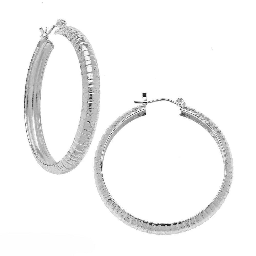 Thick satin textured hoop-Susan Shaw-Swag Designer Jewelry