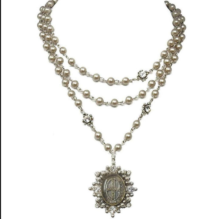 Tres Gracias Magdalena Platinum Pearl-Virgins Saints and Angels-Swag Designer Jewelry
