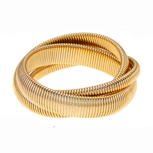 Triple Cobra Bracelet in Gold-Janis Savitt-Swag Designer Jewelry
