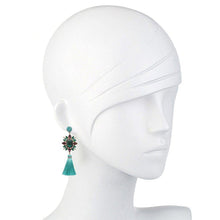 Turquoise Tassel Earrings-Atelier Mon-Swag Designer Jewelry