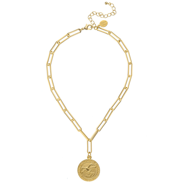 USA 250 Pendant on Paperclip Chain-Susan Shaw-Swag Designer Jewelry