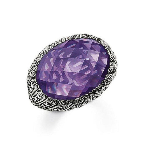 Violet Solitaire Ring Size 6-Thomas Sabo-Swag Designer Jewelry