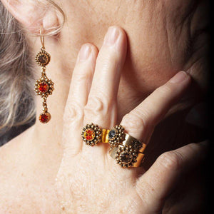 Viv Attitude Earrings Gold-Virgins Saints and Angels-Swag Designer Jewelry