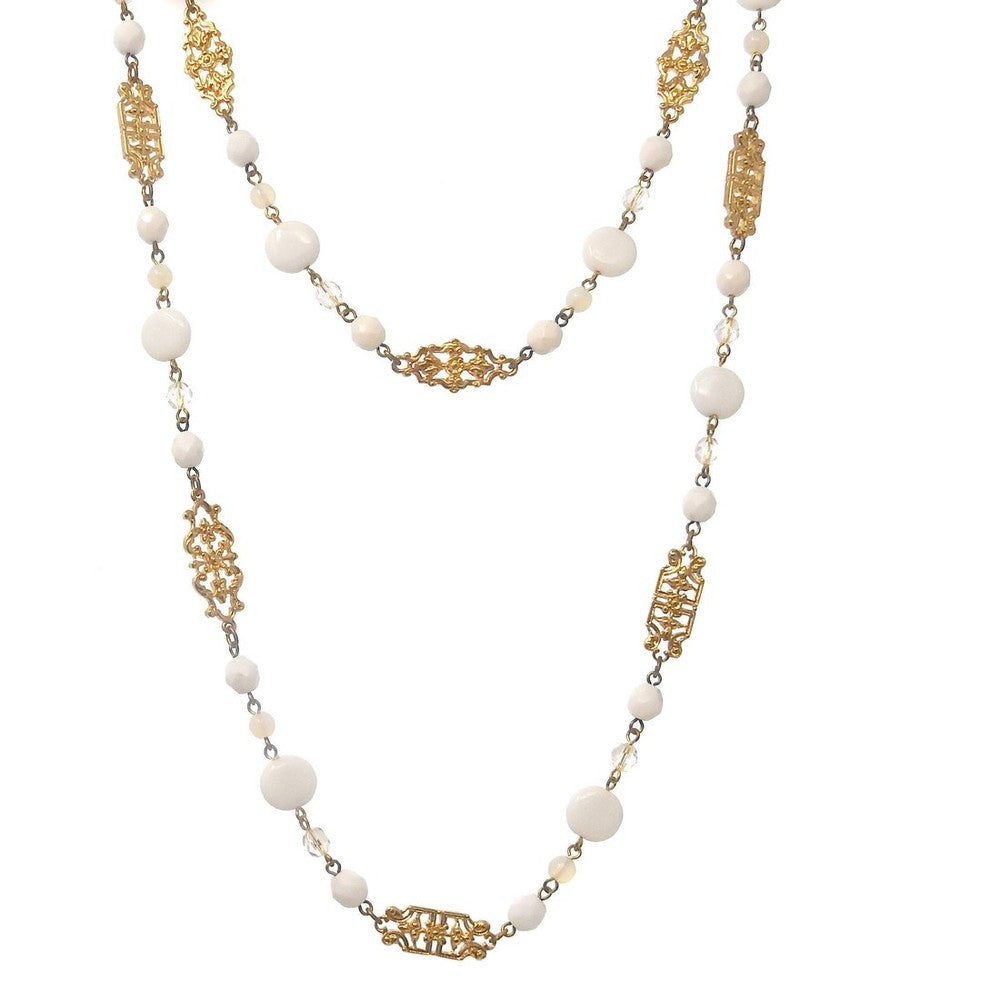 White Bead Necklace-Ben Amun-Swag Designer Jewelry