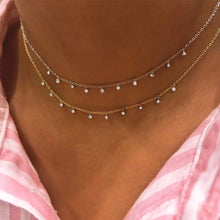 White Gold Necklace with 10 Floating Diamonds-Meira T-Swag Designer Jewelry