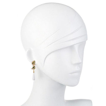 White Topaz And Crystal Drop Earrings-Percossi Papi-Swag Designer Jewelry