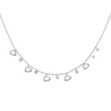 White Topaz Trillion Necklace-Meira T-Swag Designer Jewelry