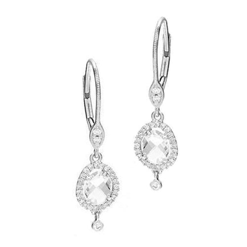 White Topaz and Diamond Earrings-Meira T-Swag Designer Jewelry