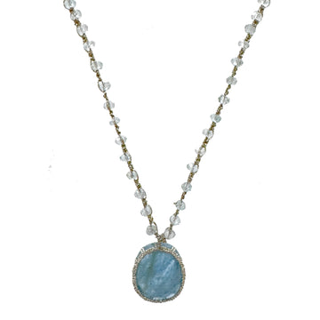 Woven Blue Celadon Necklace-Danielle Welmond-Swag Designer Jewelry