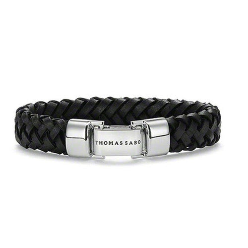 Woven Leather and Silver Bracelet-THOMAS SABO-Swag Designer Jewelry