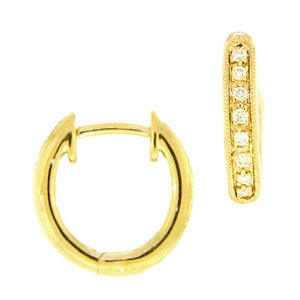 Yellow Gold Huggie Earrings-Cynthia Ann Jewels-Swag Designer Jewelry