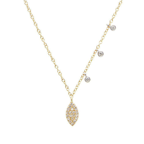 Yellow Gold & Marquise Diamond Necklace-Meira T-Swag Designer Jewelry