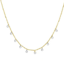 Yellow Gold Necklace with 10 Floating Diamonds-Meira T-Swag Designer Jewelry