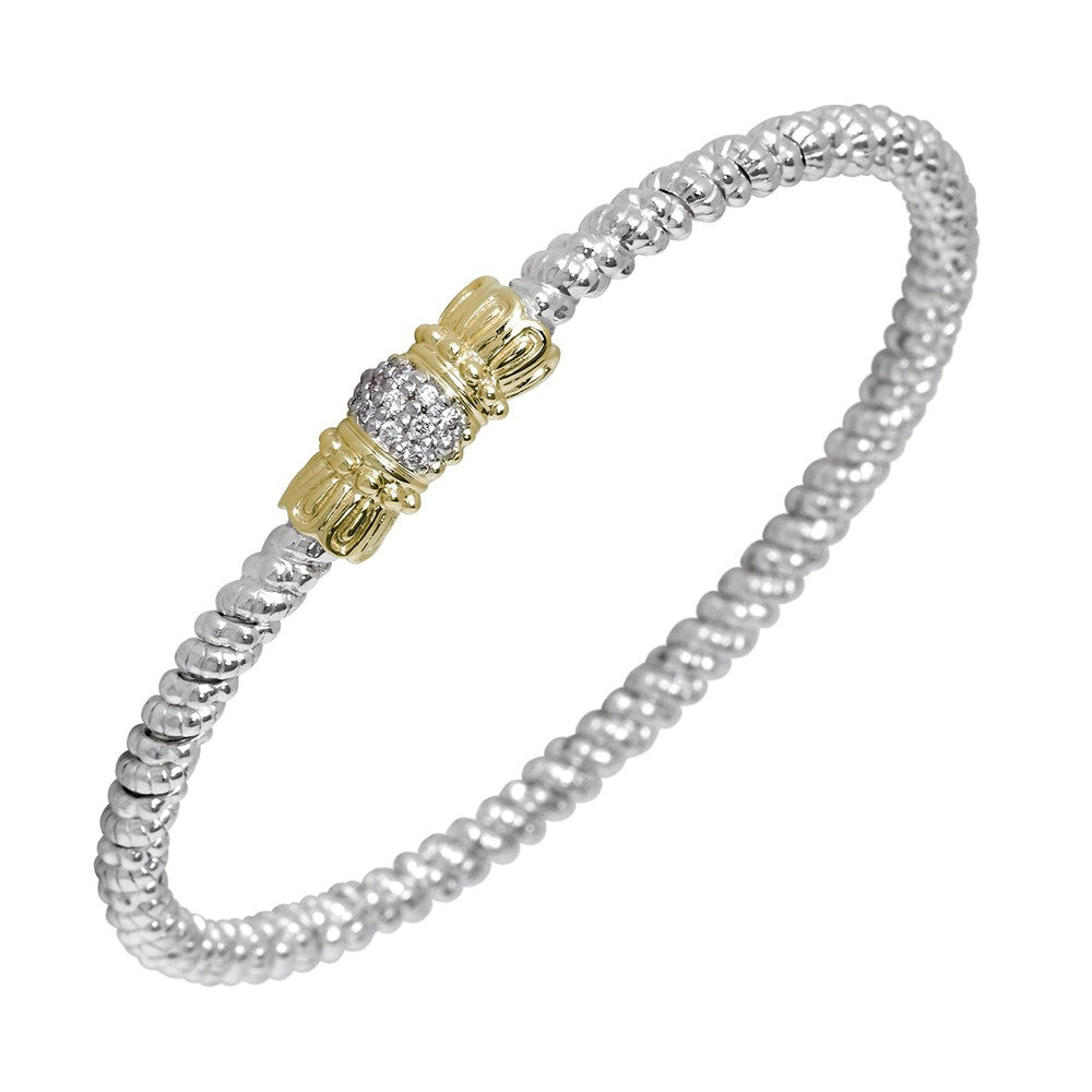 Acanthus 3mm Bracelet with Pave Center-Vahan-Swag Designer Jewelry