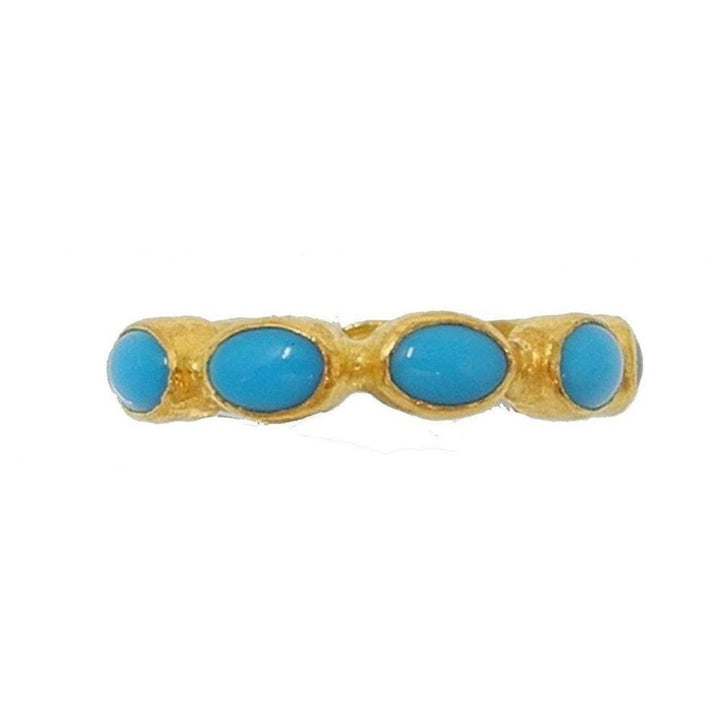 Ara 24k Gold Cabochon Turquoise Ring Size 6.5-Ara 24k Gold-Swag Designer Jewelry