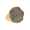 Ara 24k Gold Ice Diamond Wave Ring, size 6.5:  Gray diamonds set in 24k gold, unique wave design.
