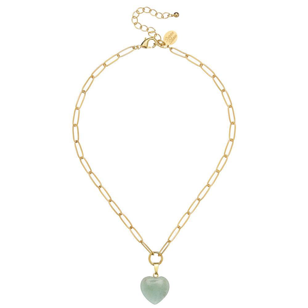 Audrey Heart Necklace - Jade-Susan Shaw-Swag Designer Jewelry