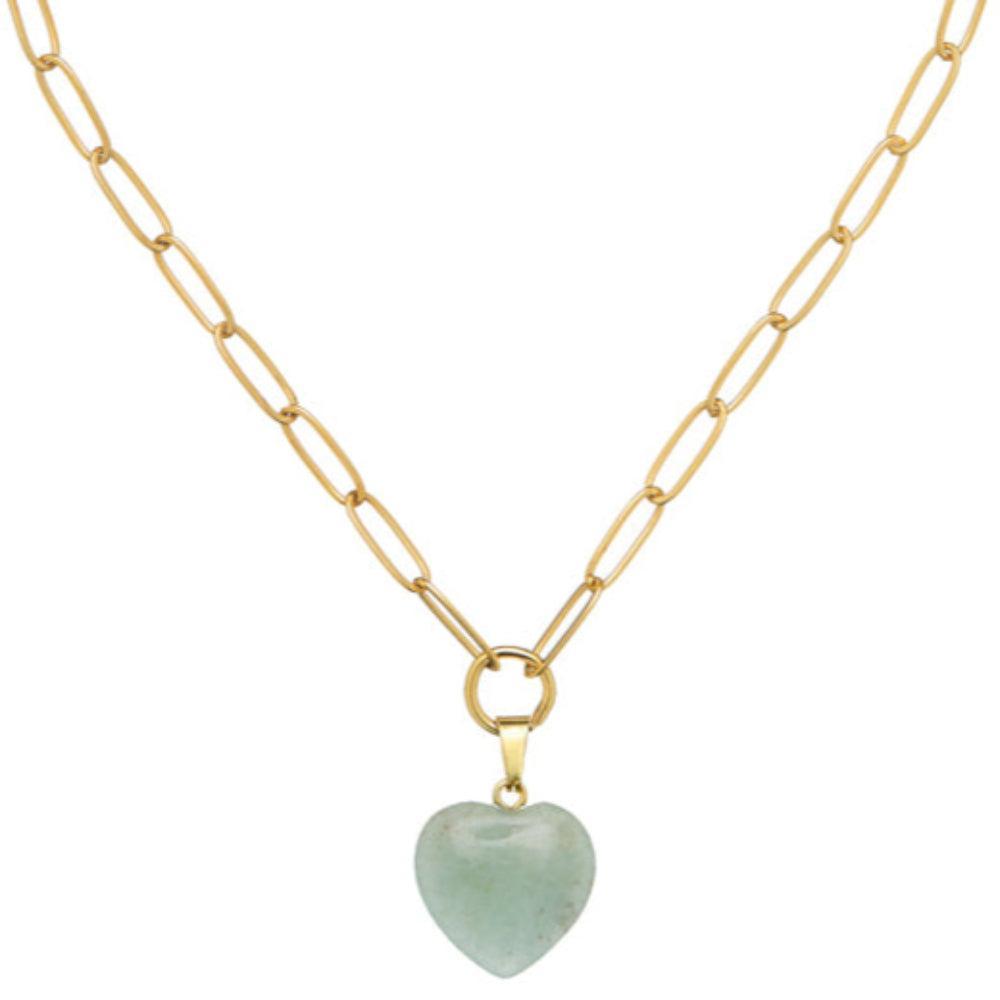 Audrey Heart Necklace - Jade-Susan Shaw-Swag Designer Jewelry