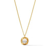 Gold Cabochon Solitaire necklace with opal pendant
