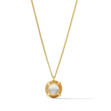 Gold Cabochon Solitaire necklace with opal pendant
