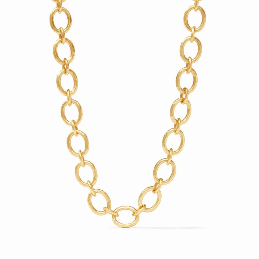 Gold Catalina Demi Link necklace, hammered textured chain design.
