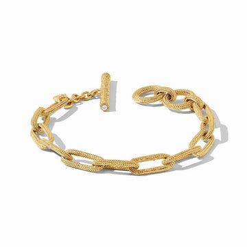 Gold Cheval Paperclip Link Bracelet with diamond accent
