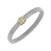 Classic Two-Tone Bracelet featuring sterling silver, 18k gold, and diamonds.

