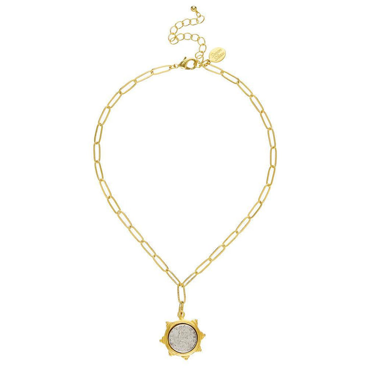 Dove Coin Paperclip Necklace-Susan Shaw-Swag Designer Jewelry
