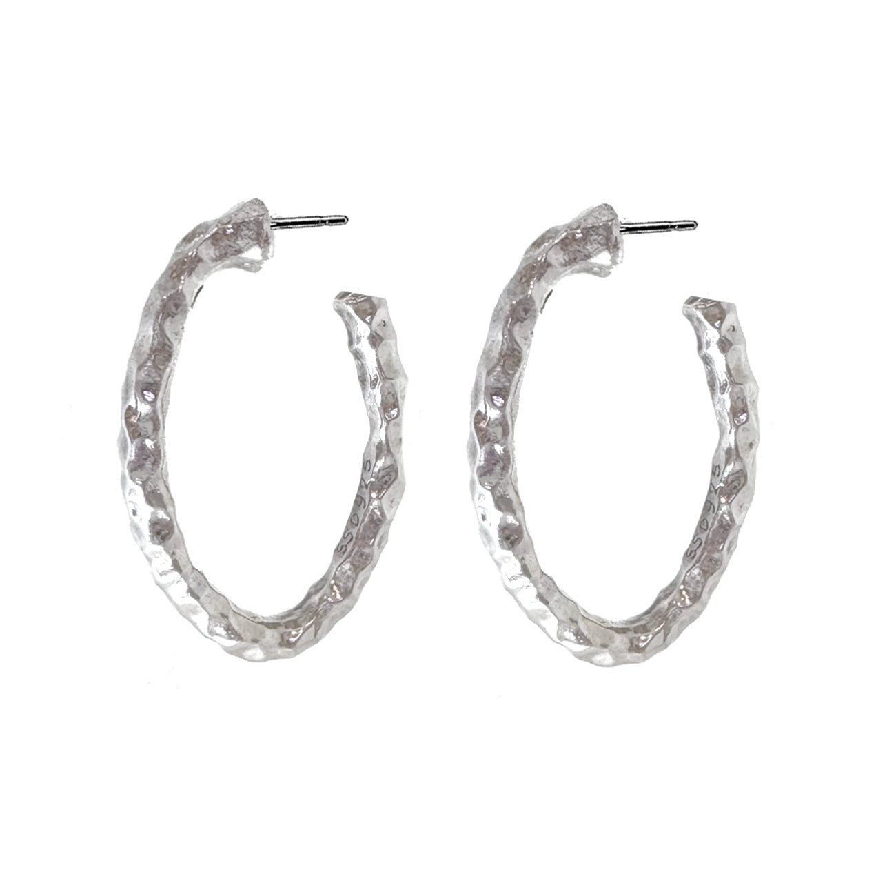 Faceted Oval Hoop Earrings-Simon Sebbag-Swag Designer Jewelry