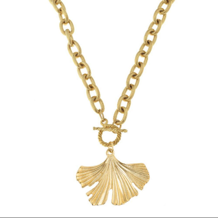 Ginkgo Leaf Toggle Necklace-Susan Shaw-Swag Designer Jewelry