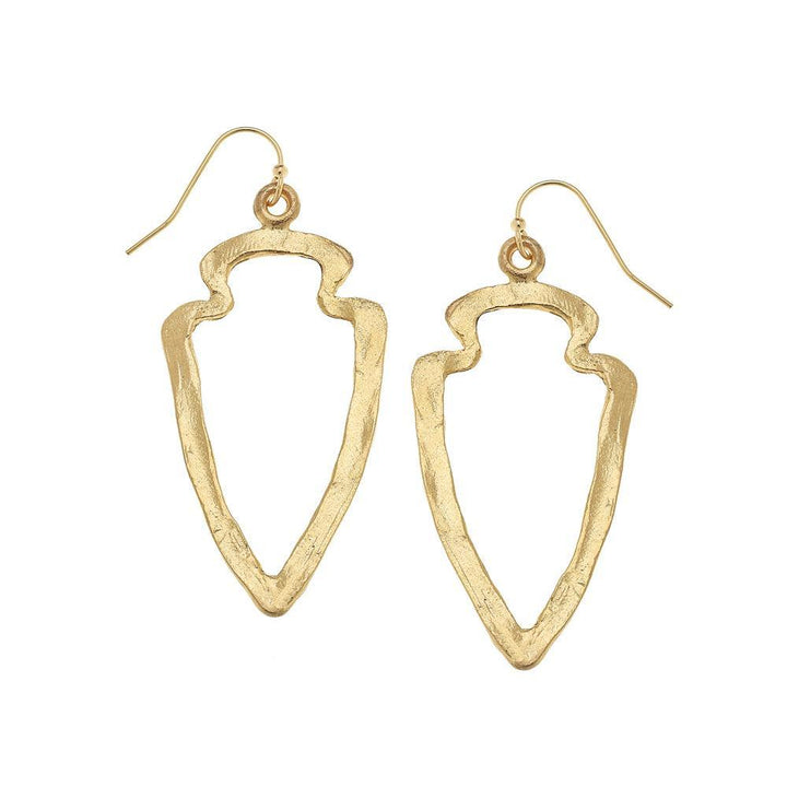 Gold Cut Out Arrow Head Earrings-Susan Shaw-Swag Designer Jewelry