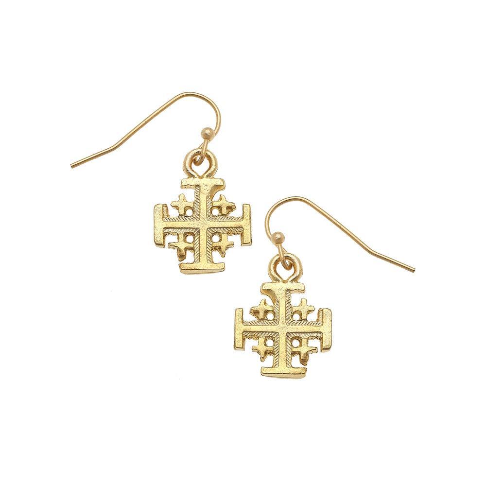 Gold Multi Cross Wire Earrings-Susan Shaw-Swag Designer Jewelry