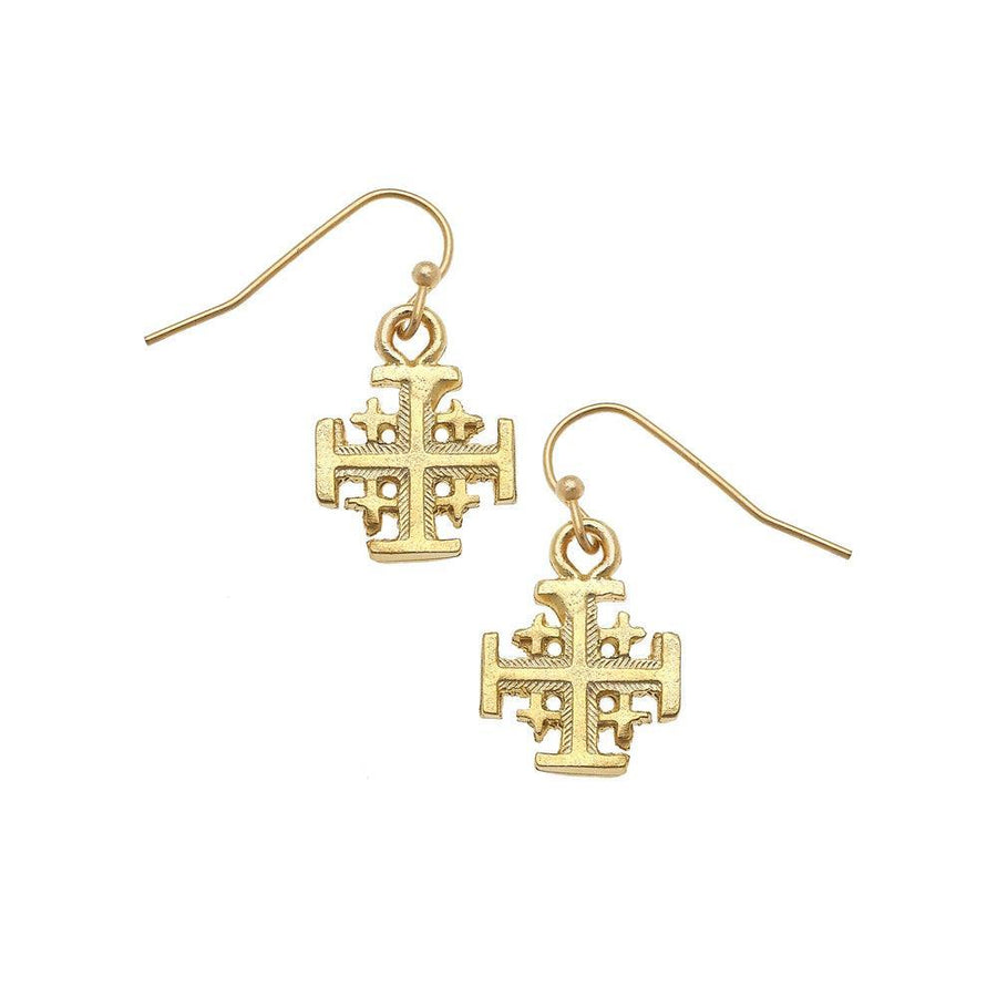Gold Multi Cross Wire Earrings-Susan Shaw-Swag Designer Jewelry