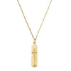 Gold Handcast Bar Cross Chain Necklace
