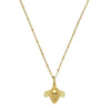 Handcast gold bee necklace with beaded chain
