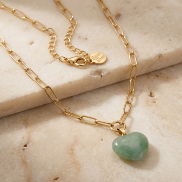 Audrey Heart Necklace - Jade