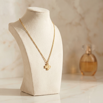 Handcast Gold Cross on chain