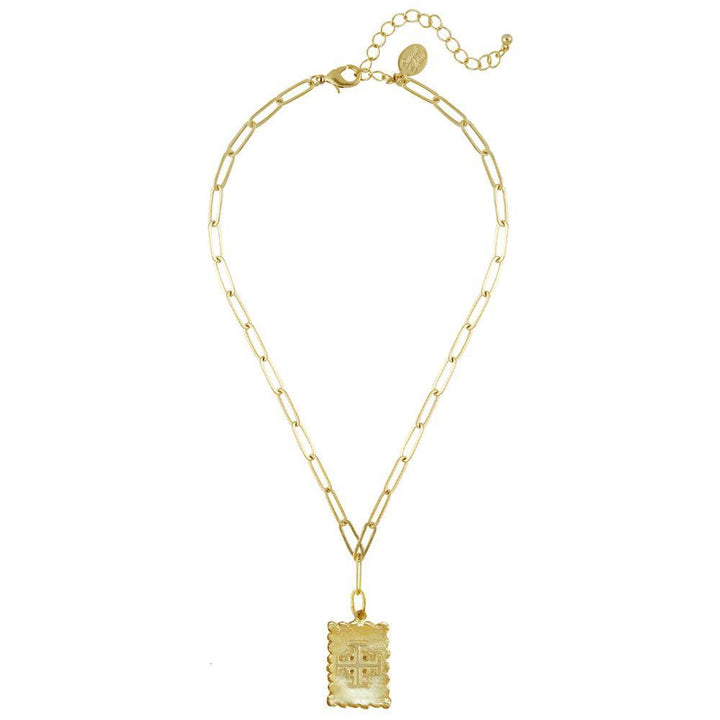Jerusalem Cross Stamp Necklace-Susan Shaw-Swag Designer Jewelry