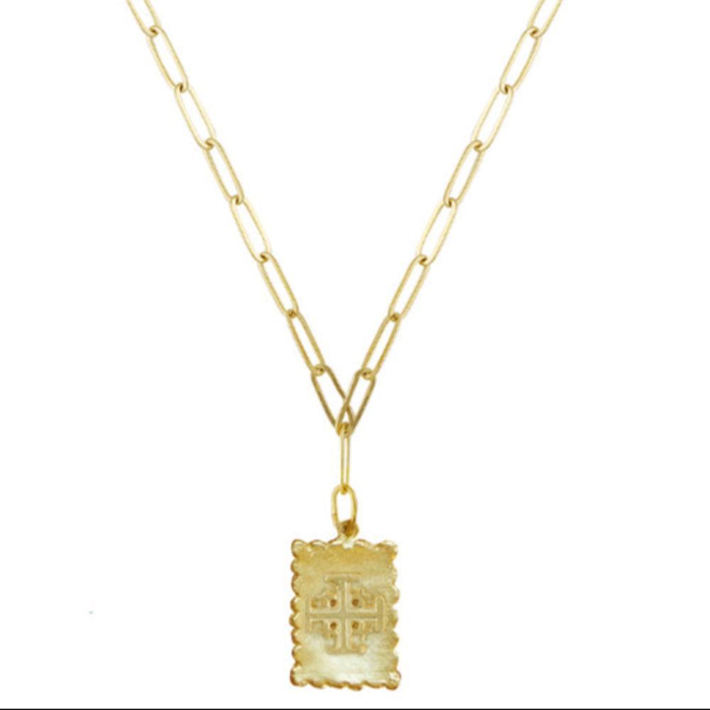 Jerusalem Cross Stamp Necklace-Susan Shaw-Swag Designer Jewelry