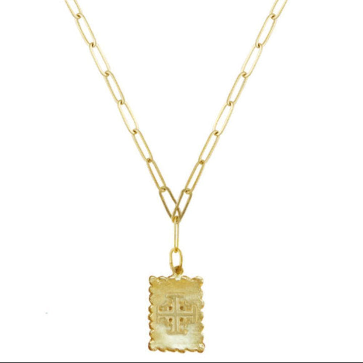Jerusalem Cross Stamp Necklace-Susan Shaw-Swag Designer Jewelry