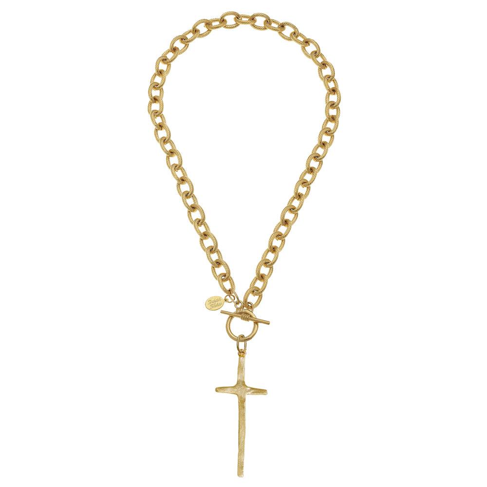 Long Cross Pendant on Toggle Chain-Susan Shaw-Swag Designer Jewelry