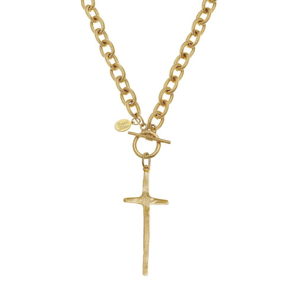 Long Cross Pendant on Toggle Chain-Susan Shaw-Swag Designer Jewelry