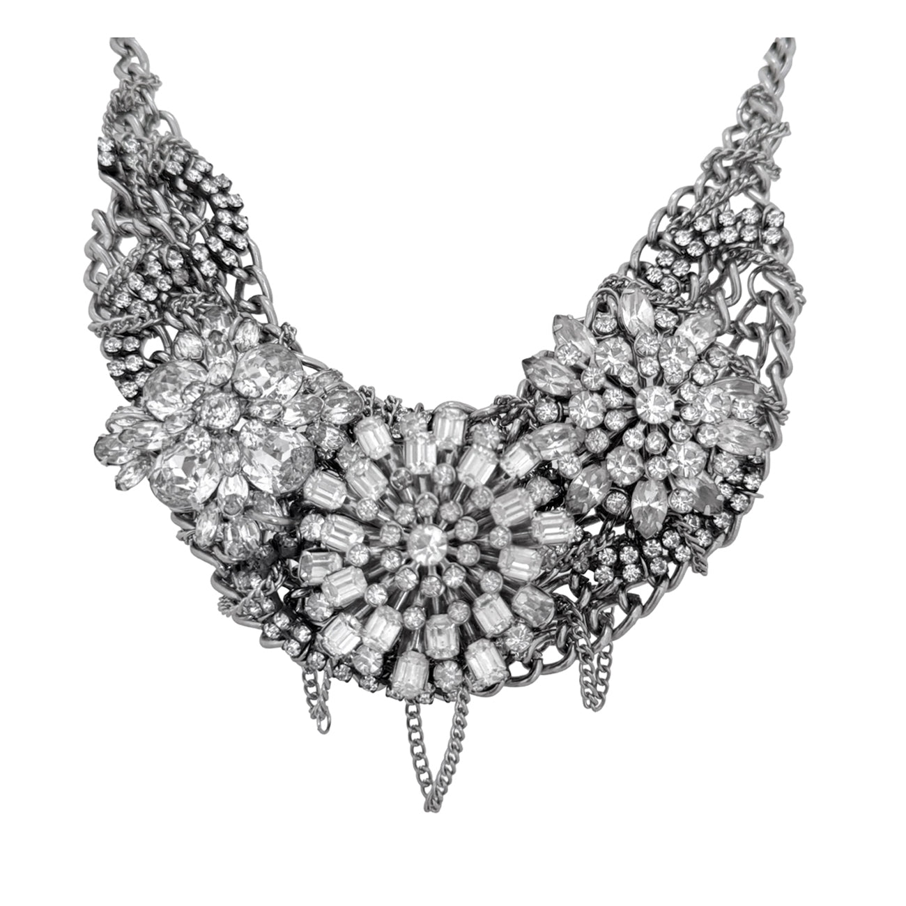 Lulu Frost Silvertone Collage Necklace-Lulu Frost-Swag Designer Jewelry