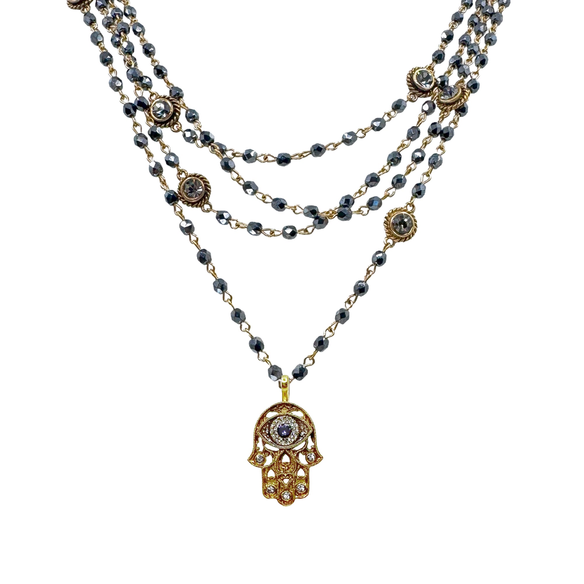 Magdalena in Hematite-Virgins Saints and Angels-Swag Designer Jewelry
