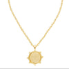 Gold Malta rope chain necklace with ornate coin pendant
