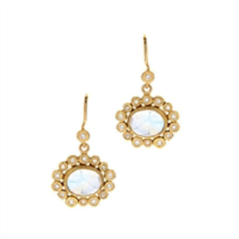 Moonstone Earrings 18k Gold-Yasuko Azuma-Swag Designer Jewelry