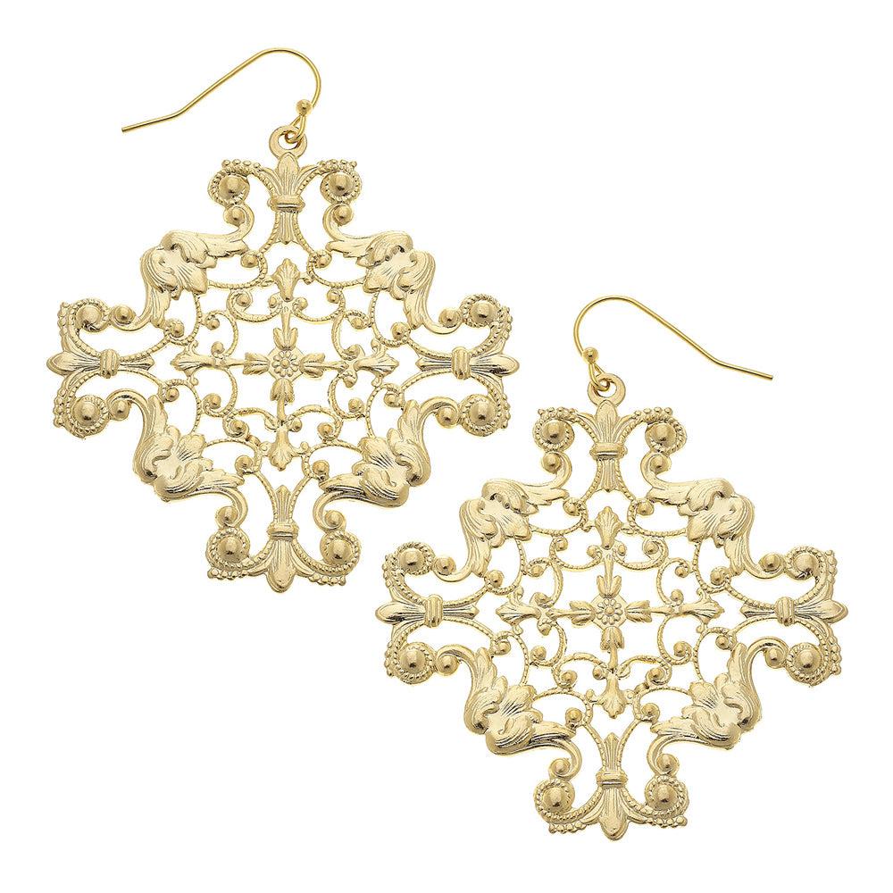 Ornate Filigree Drop Earring-Susan Shaw-Swag Designer Jewelry